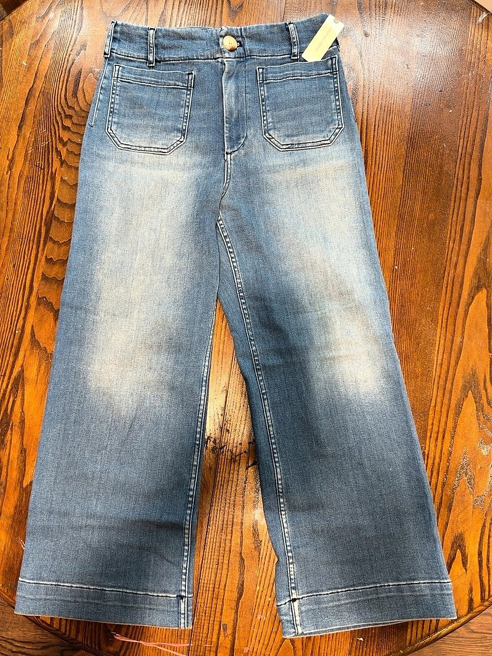 NWT Anthropologie Maeve The Colette Crop Wide Leg Jeans Size 28